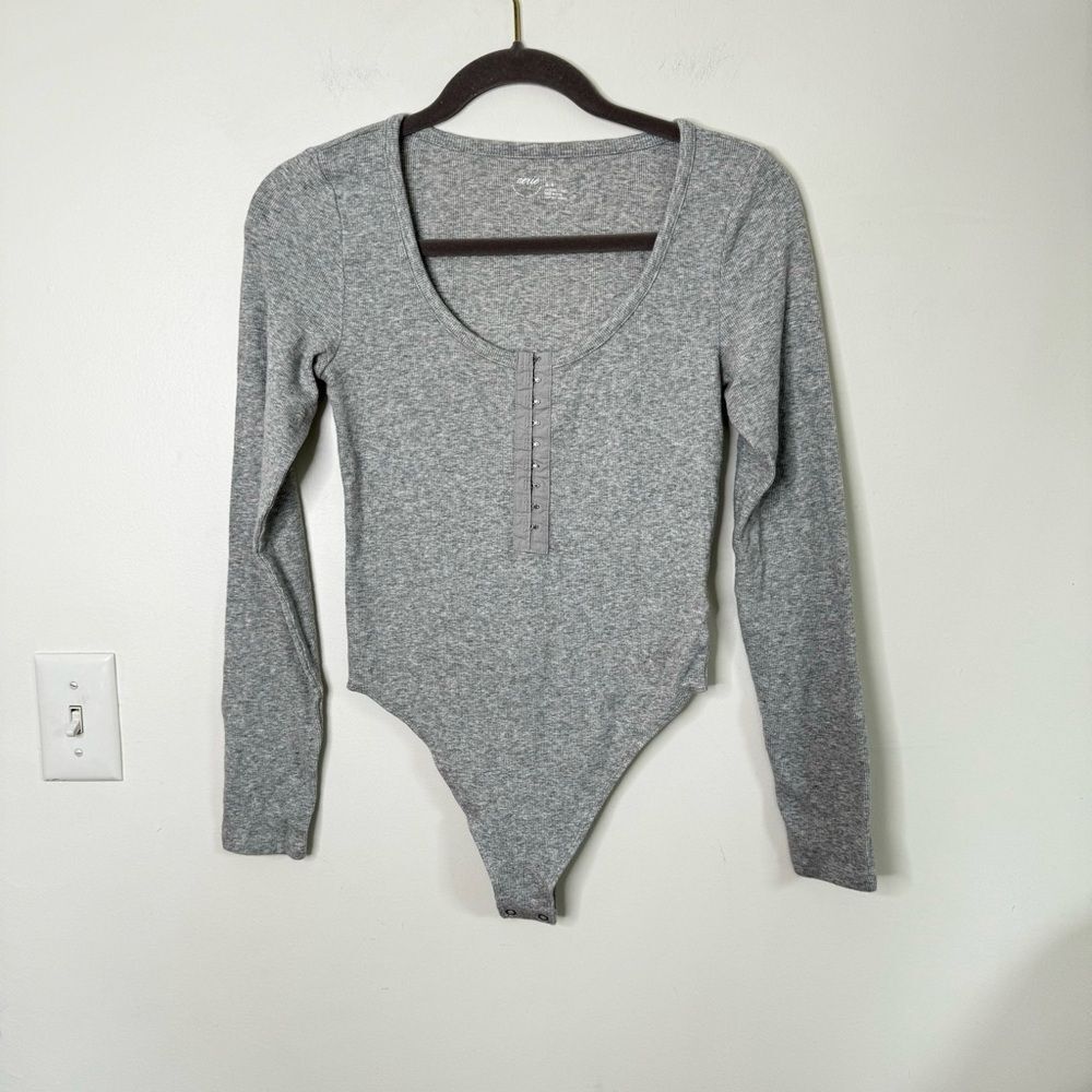 Aerie Long Sleeve Hook & Eye Bodysuit